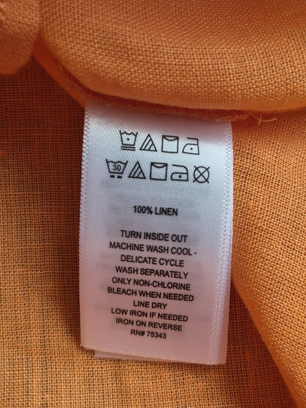NEW Sigrid Olsen 100% Linen Button Up Shirt Orange Roll Tab Sleeves Women’s Sz S - Picture 11 of 11